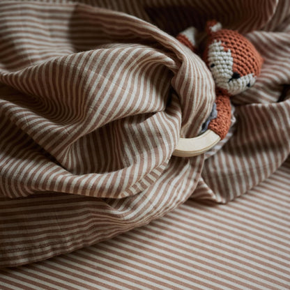 Swaddle - 100% Organic Cotton - Muslin Swaddle Blankets for Newborn, 47" x 47" (Natural Stripe)