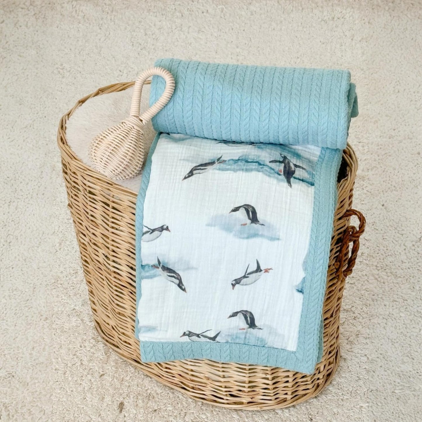Personalized Baby Blanket with Name – Handmade 100% Organic Cotton Newborn Gift | Custom Knit