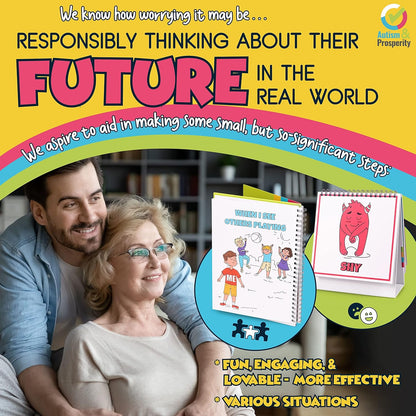 Kids Emotions & Social Life Skills Autistic Children Set ASD Child Boys Girl Teen Learning Materials Toys Game Sensory Special Needs No 1-3 Toddlers Age Gifts 3 4 5-7 8-12 Products