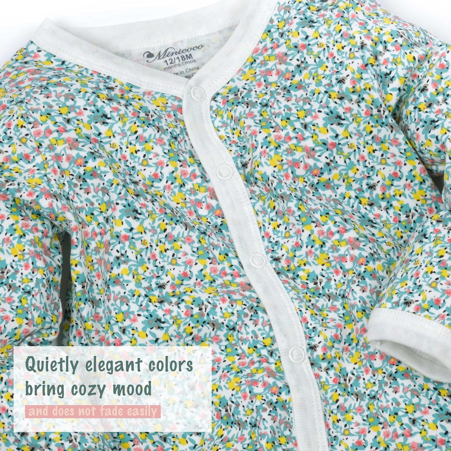 Baby Boys Girls Cotton Footies Multi Pack Long Sleeve Baby Footed One-Piece Jumpsuit Multi Pack