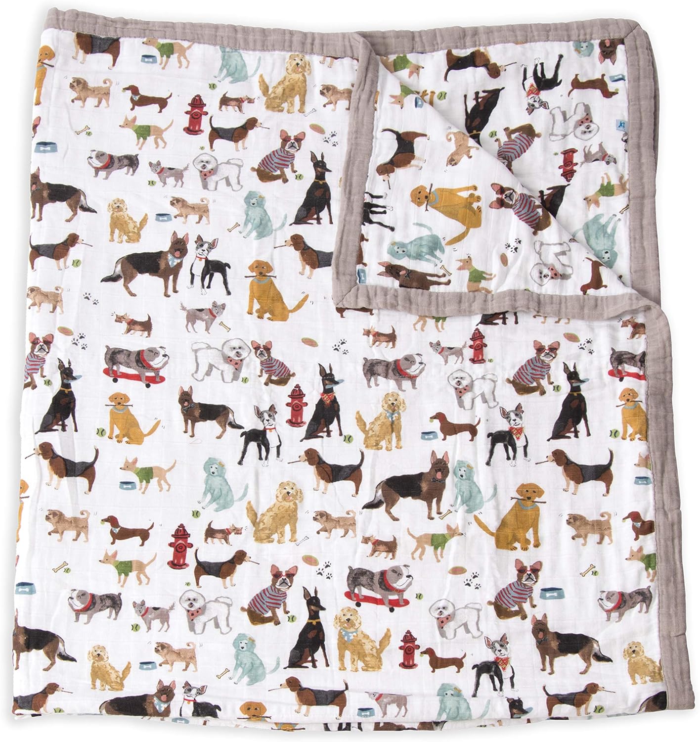 Little Unicorn Premium Quilted Throw | Super Soft, Multi-Layered Muslin XL Blanket| Great for Kids
