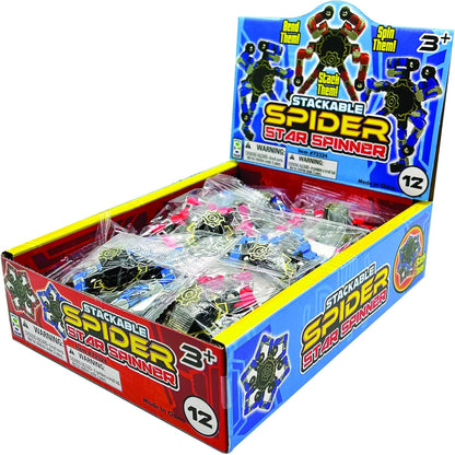 Raymond Geddes Stackable Spider Star Spinner Fidget Toy (12 Pack) - Calming Transformable Fidget Spinner – Unique Fidgets