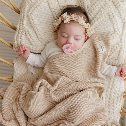 Heritage Knit Organic Cotton Baby Blanket - Soft Warm Cozy Unisex Receiving Cuddle Stroller Crib