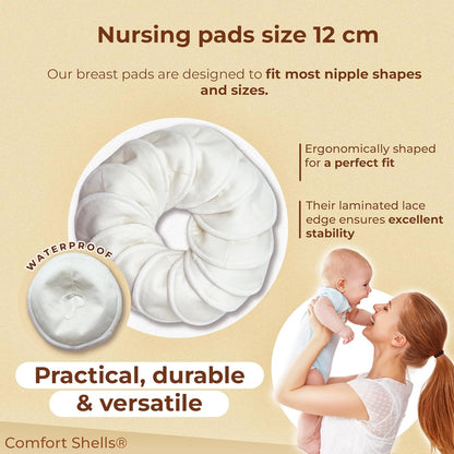 Comfort Shells® Reusable Nursing Pads – 14 Pack Ultra Soft Breast Pads + Laundry Bag + Nursing Clip