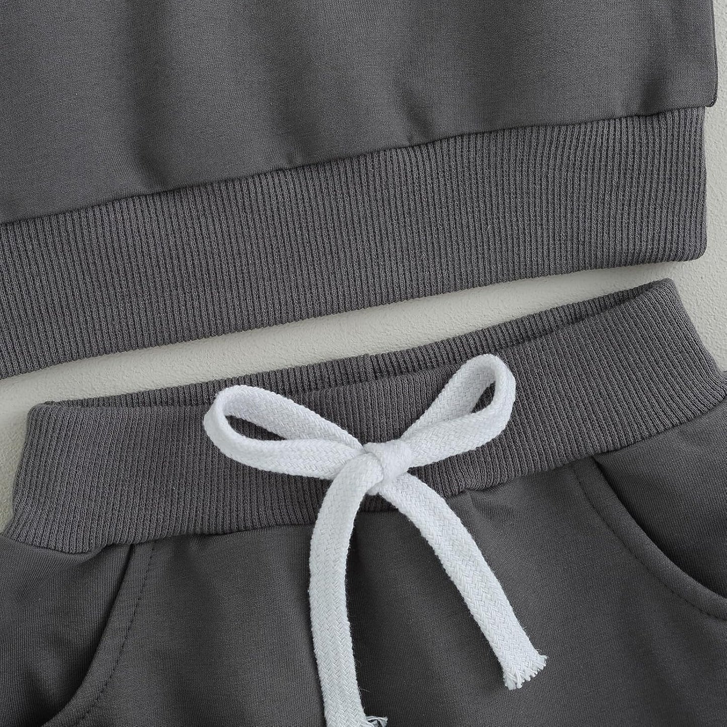 Kupretty Toddler Baby Boy Fall Winter Clothes Color Block Long Sleeve Sweatshirt Pullover Tops + Joggers Pants Outfit Set