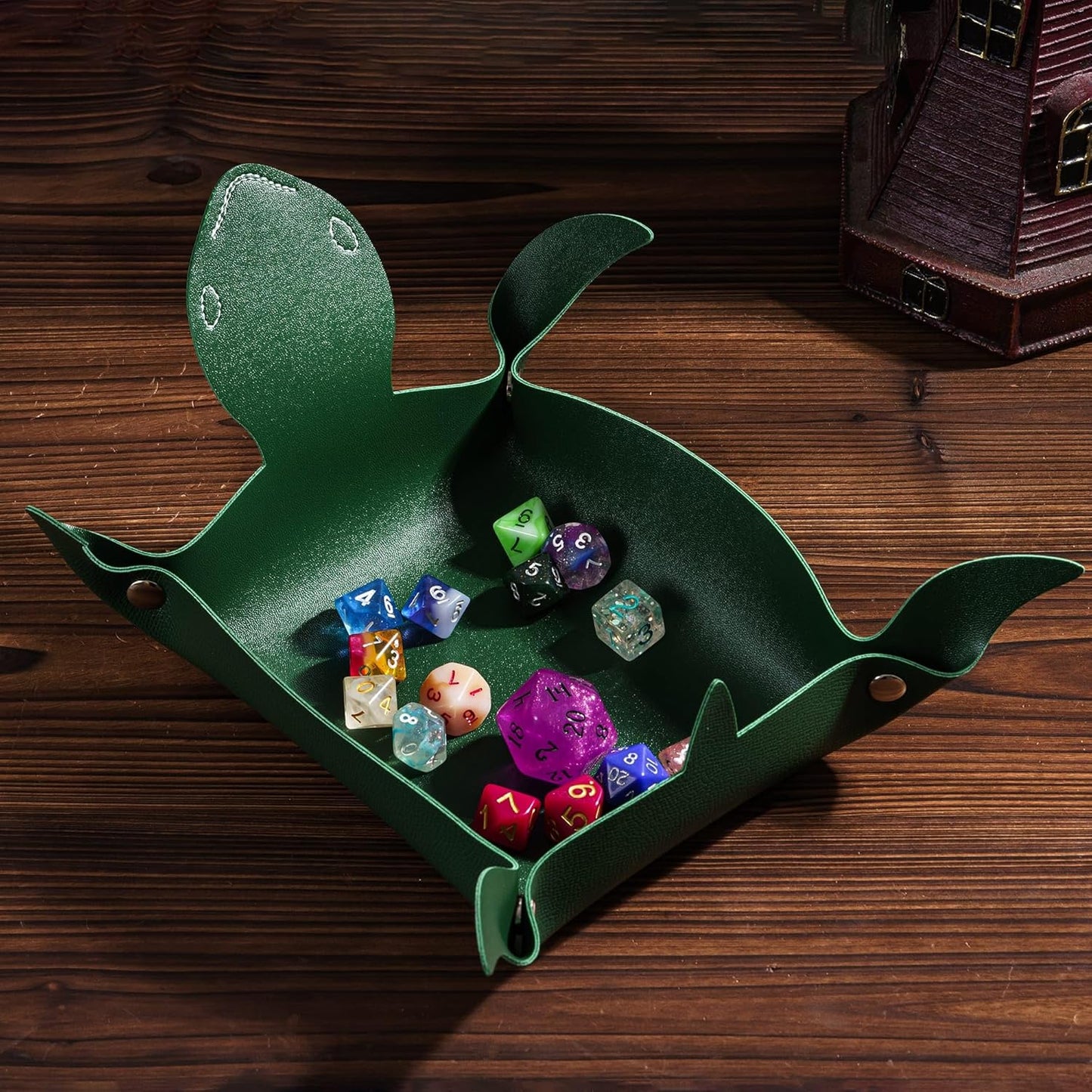 DND Dice Rolling Tray, Portable Dice Tray Unique Turtle Shape Dice Storage Organizer D&D Gift for RPG Game Players