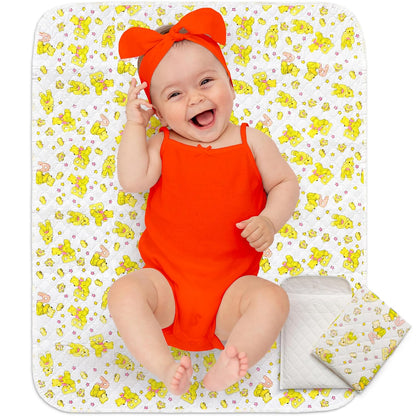 Changing Mat - Biggest Waterproof & Reusable Portable Changing Pad 25.5"x31.5" for Change Diaper in Any Places On The Go - Wipeable Compact Baby Change Cover Liner - Unisex Design for Girls & Boys