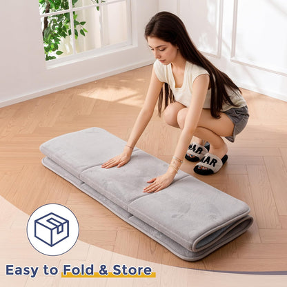 MAXYOYO 1.2" Thick Baby Play Mat for Floor, 49"x 49" Foldable Playpen Mat, Tummy Time Foam Mats Ultra Soft Support, Padded Carpet with Non-Slip Backing for Infant,Kids and Toddler Crawling, Grey