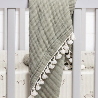 Crane Baby 100% Organic Cotton Gender Neutral Animal Nursery Bedding, Fitted Sheet, Soft Breathable