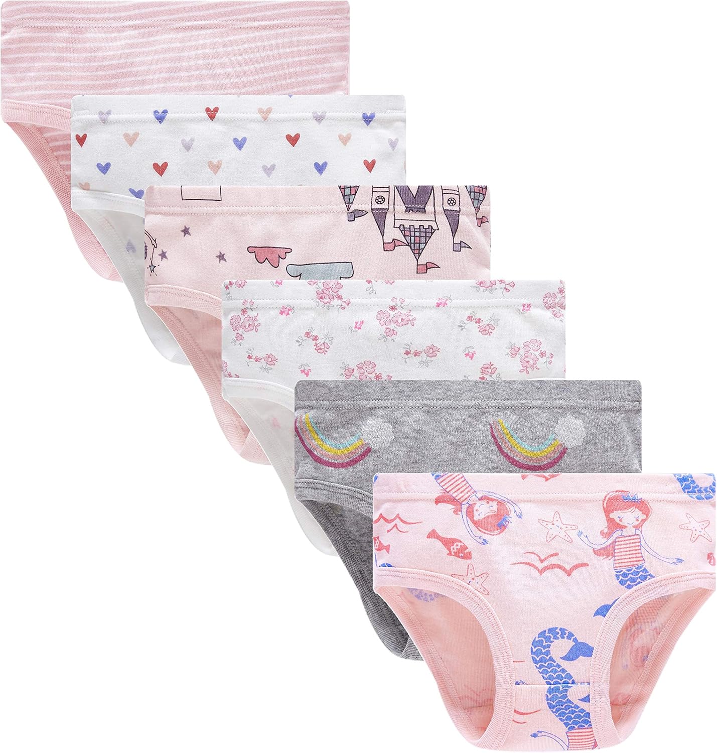 Family Feeling Little Girl Underwear Toddler Panties Big Kids Undies Soft 100% Cotton