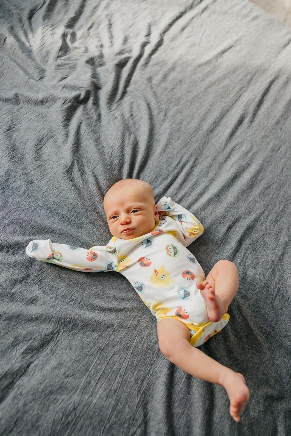 Copper Pearl Long Sleeve Bodysuit Baby: Ultra Soft Baby for Newborns, Boys, and Girls - Stylish, Comfortable, Overlap Shoulders, Premium Knit Fabric - Newborn, Sesame Scribbles