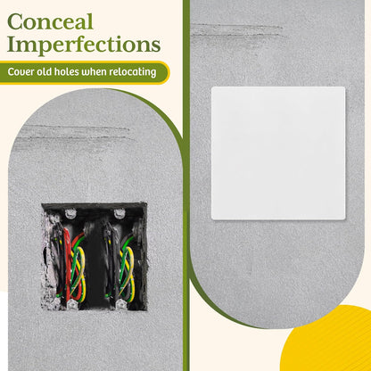 TG Screwless Double Blank Wall Plate, Child Safe Blank Device Outlet Cover, Mid-Size 2-Gang 4.88" H x 4.92" L, Polycarbonate Thermoplastic, UL Listed, SP-MB2-W, White (1 Pack)