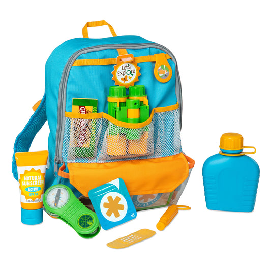 Melissa & Doug Let’s Explore Hiking Play Set – 23 Pieces Toddler Nature Toys, Hiking Toys for Kids