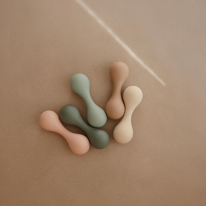 mushie Silicone Baby Shaker Rattle Toy | Ages 3+ Months (Tradewinds)