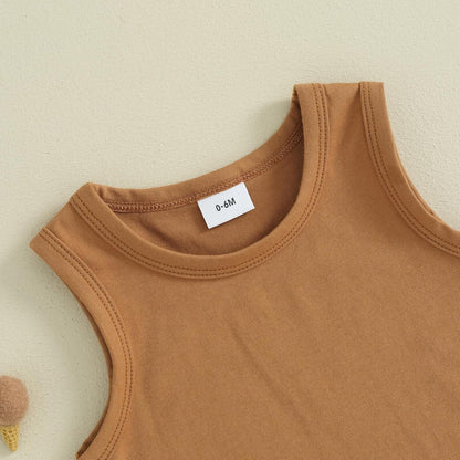 Kupretty Baby Boy Summer Clothes Sleeveless Tank Tops Vest T-Shirt + Casual Shorts Toddler Outfits Set