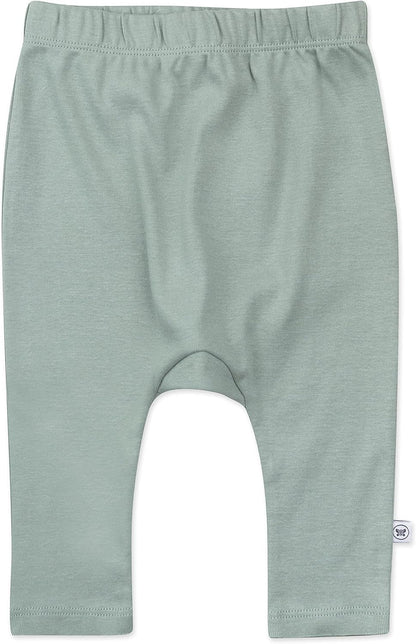 HonestBaby Multipack Harem Pants Roomy Fit Pull on Bottoms 100% Organic Cotton for Infant Baby Boys, Girls, Unisex