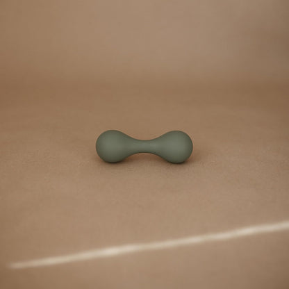 mushie Silicone Baby Shaker Rattle Toy | Ages 3+ Months (Dried Thyme)