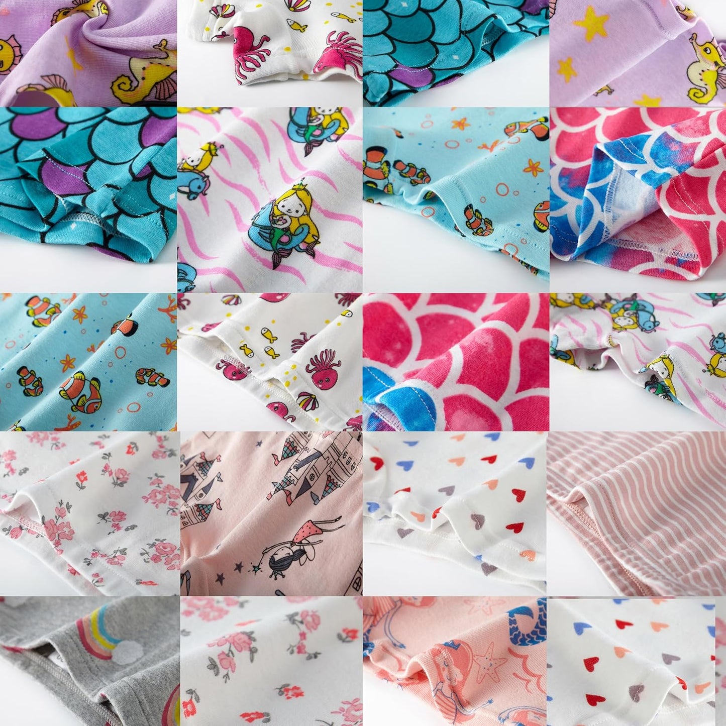 Cadidi Dinos Little Girls' Soft Cotton Underwear Kids Cool Breathable Comfort Panty Briefs Toddler Undies(Pack of 6)