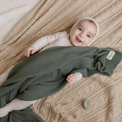 Heritage Knit 100% Organic Cotton Baby Swaddle Blanket for Boys and Girls - Soft Warm Cozy Unisex