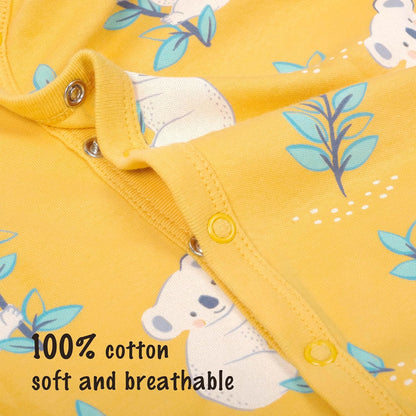Baby Boys Girls Cotton Footies Multi Pack Long Sleeve Baby Footed One-Piece Jumpsuit Multi Pack