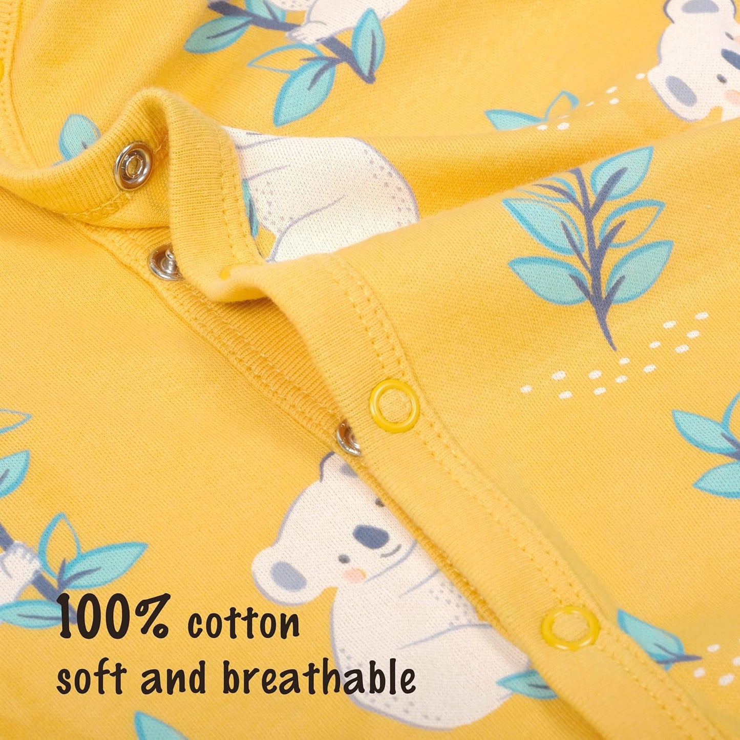 Baby Boys Girls Cotton Footies Multi Pack Long Sleeve Baby Footed One-Piece Jumpsuit Multi Pack