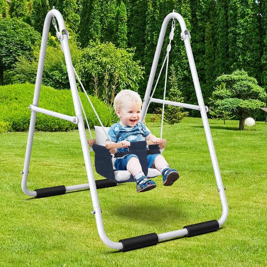 Hapfan Baby Swing Set with Foldable Stand for Indoors & Outdoors