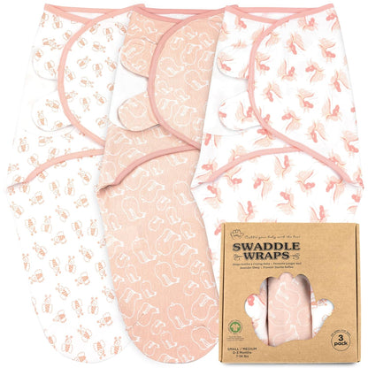 Bublo Baby Swaddles for Newborns – 3-Pack Infant Swaddles 0-3 Months – Adjustable Newborn Swaddle