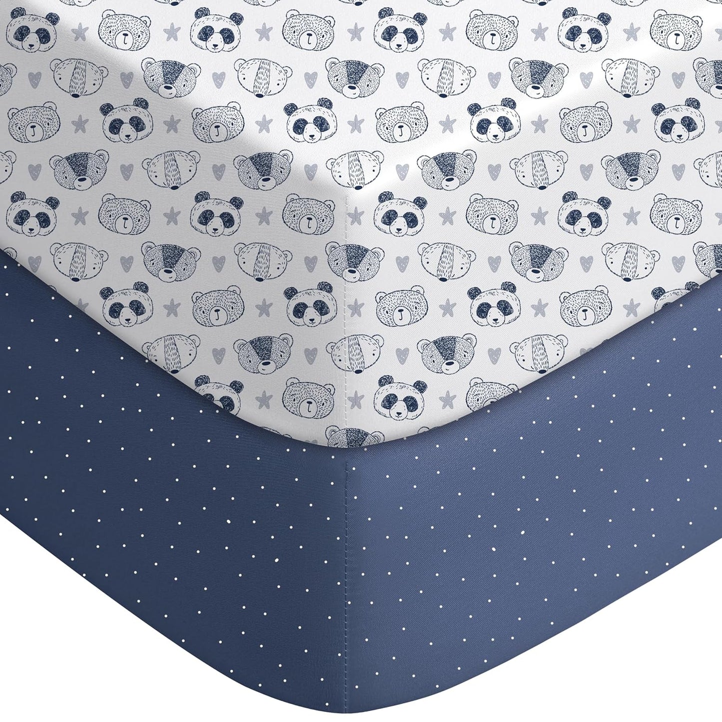 Yoofoss Baby Crib Sheets for Boys Girls, Fitted Crib Sheet 2 Pack for Standard Crib and Toddler