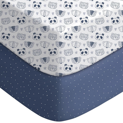 Yoofoss Baby Crib Sheets for Boys Girls, Fitted Crib Sheet 2 Pack for Standard Crib and Toddler