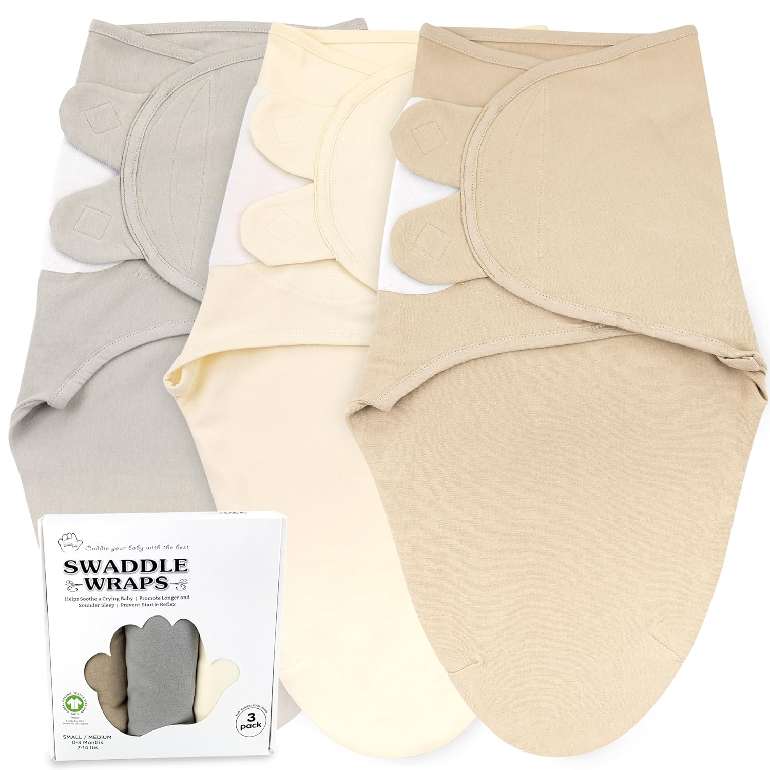 Bublo Baby Swaddles for Newborns – 3-Pack Infant Swaddles 0-3 Months – Adjustable Swaddle Sleep