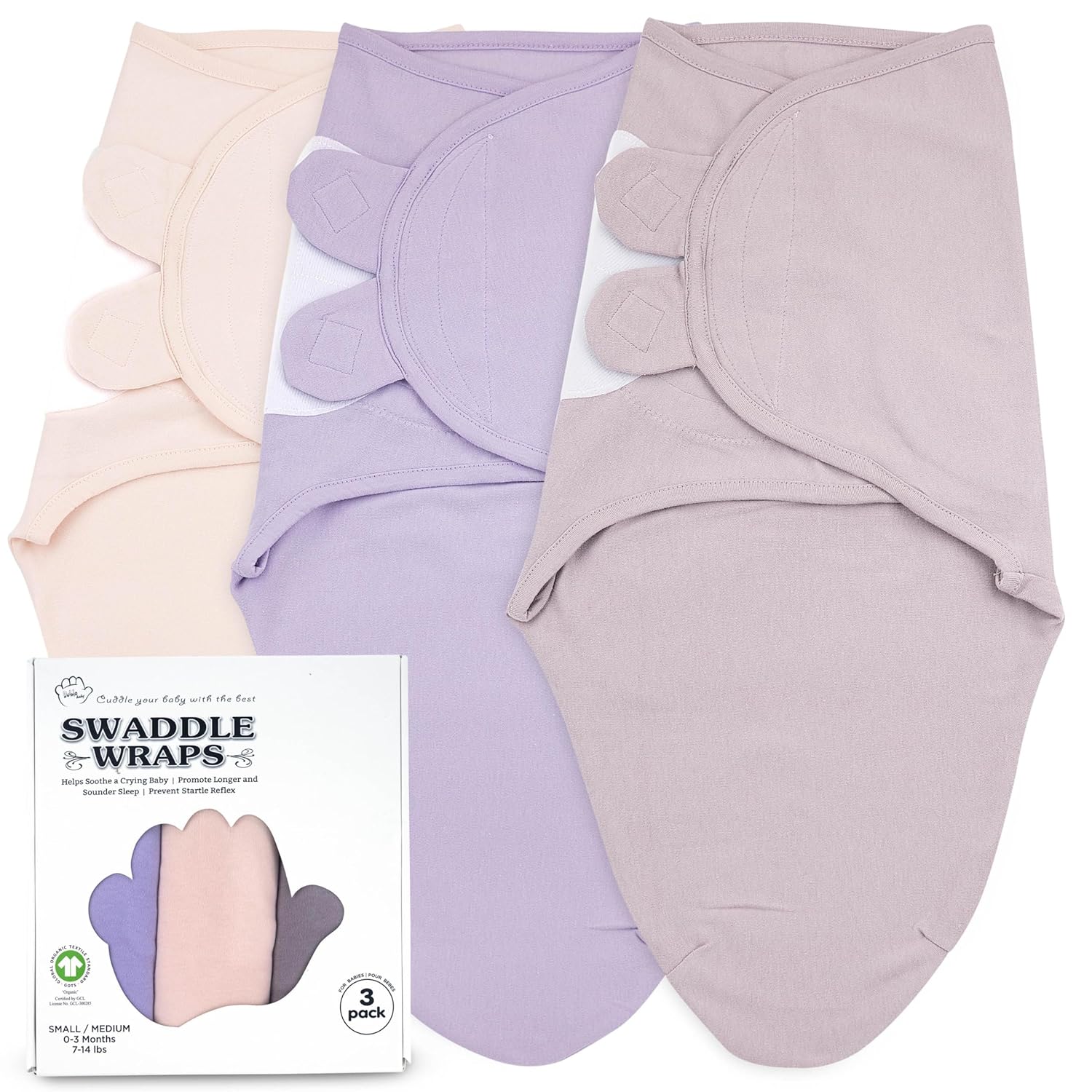 Bublo Baby Swaddles for Newborns – 3-Pack Infant Swaddles 0-3 Months – Adjustable Swaddle Sleep