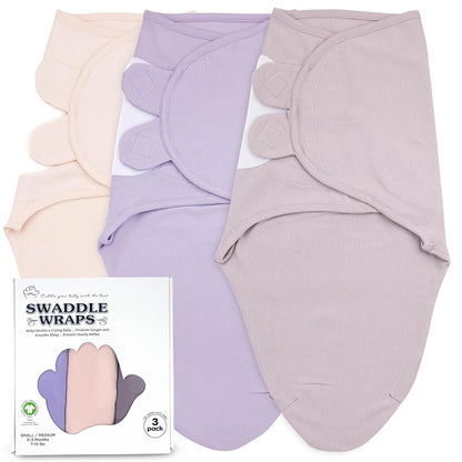 Bublo Baby Swaddles for Newborns – 3-Pack Infant Swaddles 0-3 Months – Adjustable Swaddle Sleep