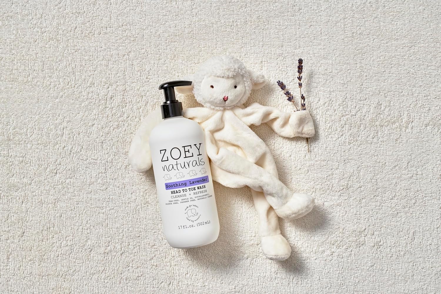 Zoey Naturals - Soothing Lavender Wash & Shampoo - Toddlers & Kids - With Tear-free, Paraben-Free