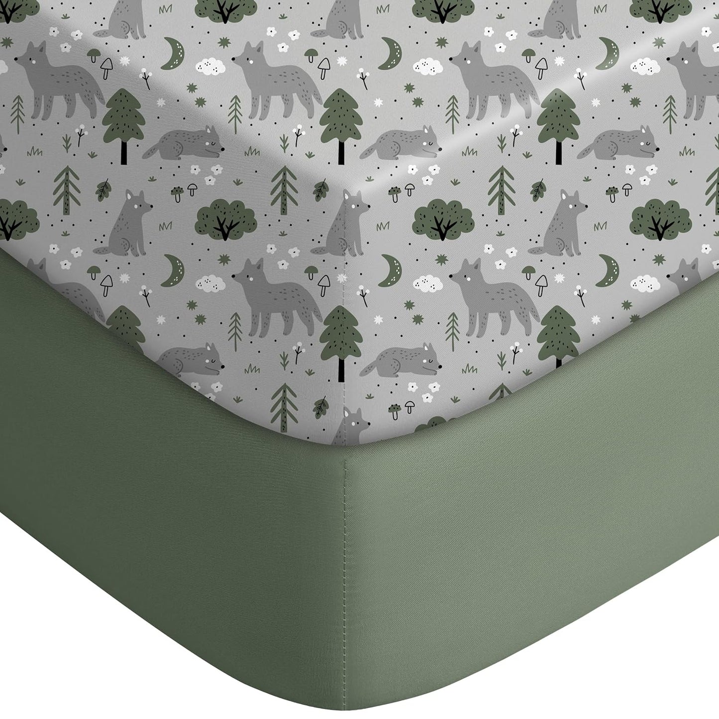 Yoofoss Baby Crib Sheets for Boys Girls, Fitted Crib Sheet 2 Pack for Standard Crib and Toddler