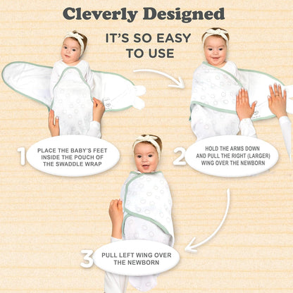 Bublo Baby Swaddles for Newborns – 3-Pack Infant Swaddles 0-3 Months – Adjustable Swaddle Sleep