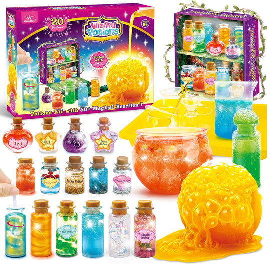 Fairy Magic Kit for Kids with 20PCS Magic Potion Bottles and Plate - Magical Fairy Making Craft Kit - Gift for Easter, Birthday, Art Crafts Toys for 8 9 10 11 Year Old Girl