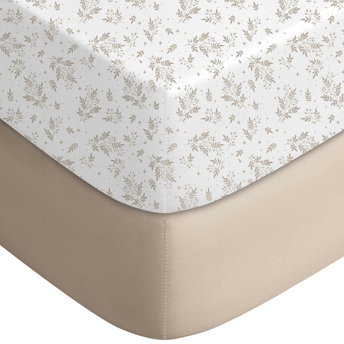 Yoofoss Pack and Play Sheets Fitted, Mini Crib Sheets 2-Pack for Pack N Play Mattress, Stretchy