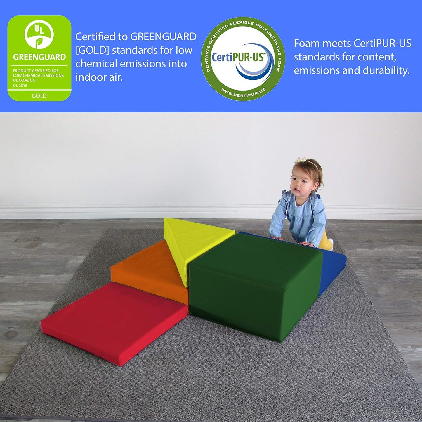 Factory Direct Partners 12366-AS SoftScape Playtime Corkscrew Climber for Infants and Toddlers, Colorful Beginner Soft Foam Structure for Indoor Active Play (5-Piece Set) - Assorted