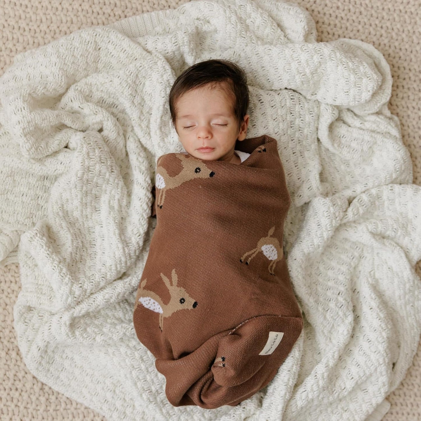 Knit Baby Swaddling Blanket - 100% Cotton Lightweight Soft Cozy Receiving Swaddle Crib Stroller