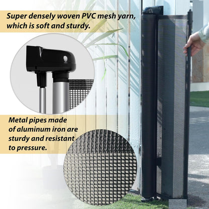 200" Retractable Baby Gates Extra Wide for Large Opening, 41" Extra Tall Retractable Dog Gate Pet Gates, Long Child Safety Mesh Gate with Fiberglass Rods for Stairs, Doorways, Hallways, Indoor/Outdoor