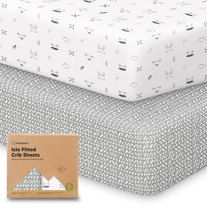 KeaBabies 2-Pack Baby Crib Sheets for Boys, Girls - 52x28 Viscose Derived from Bamboo Toddler Bed