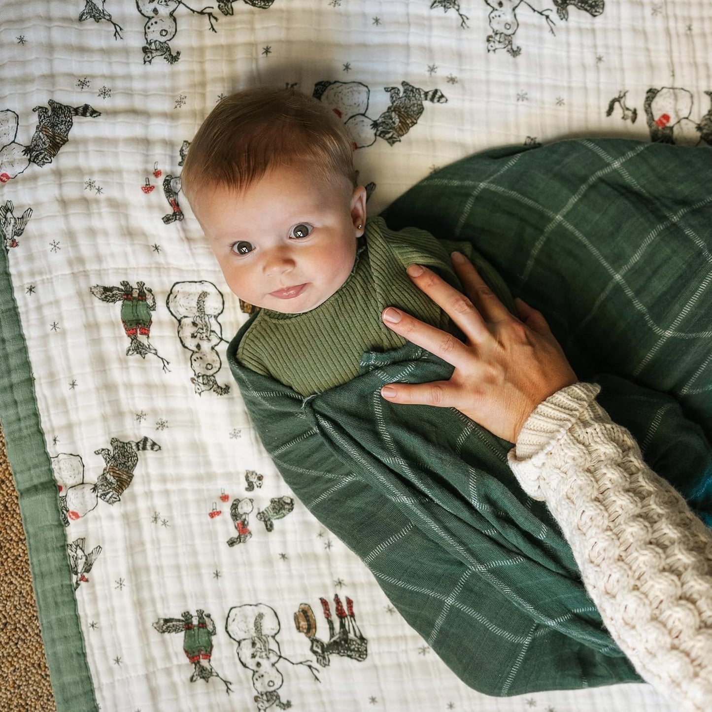 Little Unicorn Newborn Receiving Quilt | Ultra- Soft, Multi-Layered Muslin Fabric | Gift for