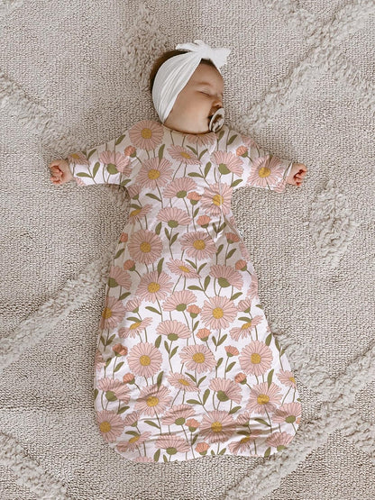 GUNAMUNA Long-Sleeve Transitional Swaddle Sleep Bag 1.0 TOG – Soothes Infants 3-6 Months, Easy Diaper Changes with WONDERZiP
