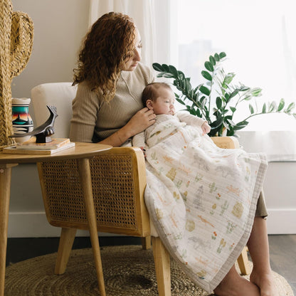 Little Unicorn Newborn Receiving Quilt | Ultra- Soft, Multi-Layered Muslin Fabric | Gift for