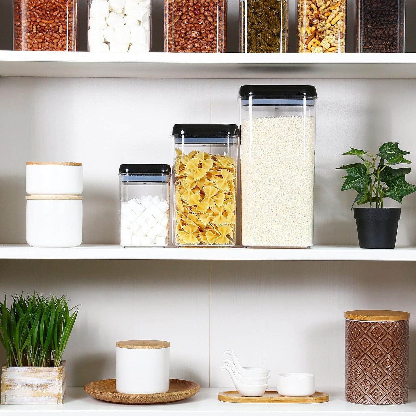 Felli Flip Tite Storage Container with Lid 6" XL Air Tight Ring Lock Top, Clear Acrylic Canister
