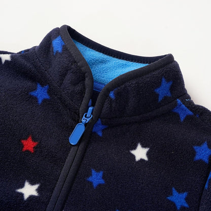 Toddler Fleece Jacket Kids Lightweight Outerwear Boys Girls Long Sleeve Fall Spring Coat 2-12 Years