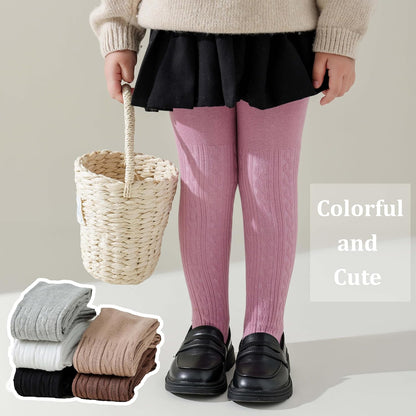 Marchare Baby Girls Tights Thick Solid Cable Knit Leggings Winter Warm Stockings For Toddler Girls 1/2/3/4/5 Pack