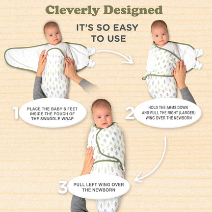 Bublo Baby Swaddles for Newborns – 3-Pack Infant Swaddles 0-3 Months – Adjustable Swaddle Sleep