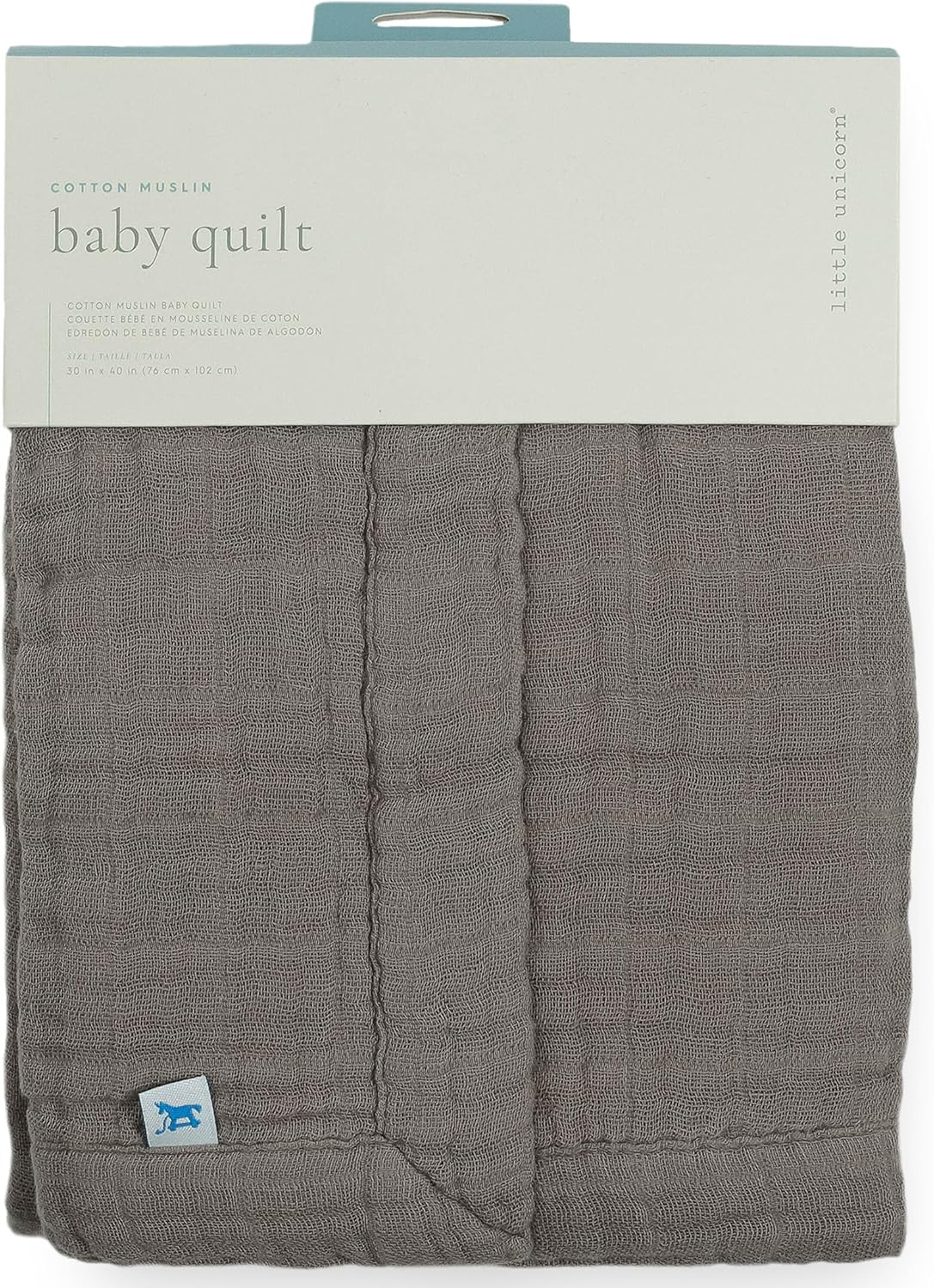 Little Unicorn Newborn Receiving Quilt | Ultra- Soft, Multi-Layered Muslin Fabric | Gift for