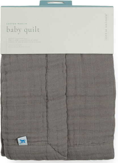 Little Unicorn Newborn Receiving Quilt | Ultra- Soft, Multi-Layered Muslin Fabric | Gift for